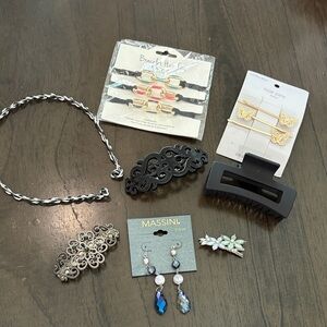 Massini Black and Silver Hair Clip Set